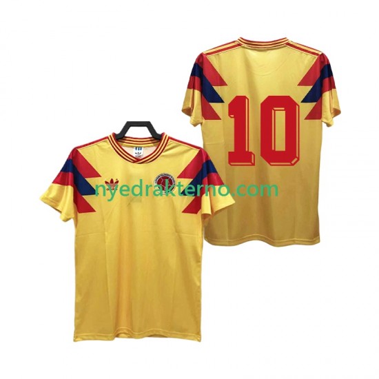 Colombia Fotballdrakt 10 1990 Retro Herre Hjemmedraktsett Kortermet