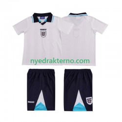 England Fotballdrakt 1996 Retro Barn Hjemmedraktsett Kortermet