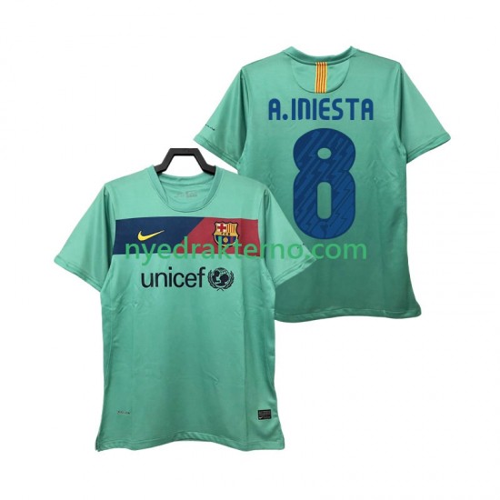 FC Barcelona Fotballdrakt A INIESTA 8 Retro Herre Bortedraktsett 2011 2010 Kortermet