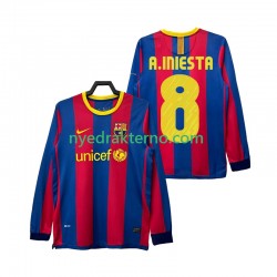 FC Barcelona Fotballdrakt A INIESTA 8 Retro Herre Hjemmedraktsett 2011 2010 Langermet
