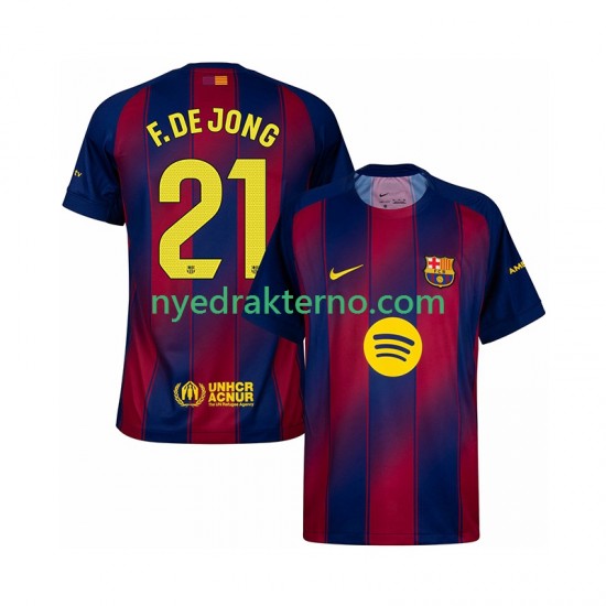 FC Barcelona Fotballdrakt Frenkie de Jong 21 Herre Hjemmedraktsett 2025-2026 Kortermet