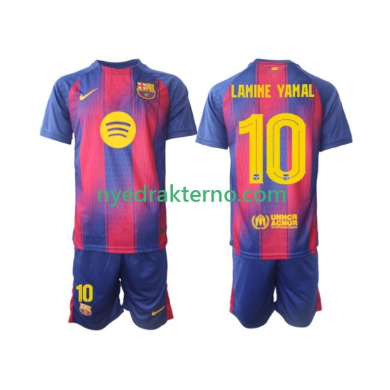 FC Barcelona Fotballdrakt Lamine Yamal 10 Champions League Barn Hjemmedraktsett 2025-2026 Kortermet