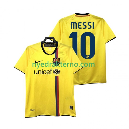 FC Barcelona Fotballdrakt Lionel Messi 10 2009 Retro Herre Bortedraktsett 2008 Kortermet