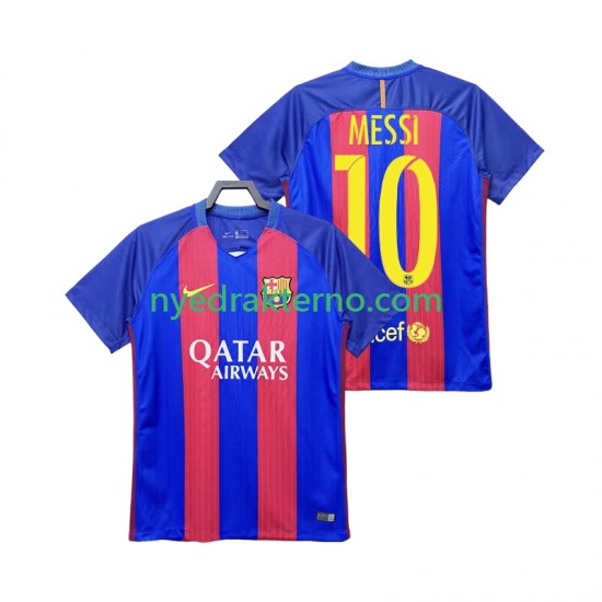 FC Barcelona Fotballdrakt Lionel Messi 10 2016 2017 Retro Herre Hjemmedraktsett Kortermet