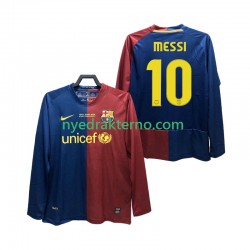 FC Barcelona Fotballdrakt Lionel Messi 10 Champions League 2009 Retro Herre Hjemmedraktsett 2008 Langermet