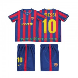 FC Barcelona Fotballdrakt Lionel Messi 10 2009 Retro Barn Hjemmedraktsett 2010 Kortermet