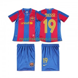 FC Barcelona Fotballdrakt Lionel Messi 19 2007 Retro Barn Hjemmedraktsett 2008 Kortermet