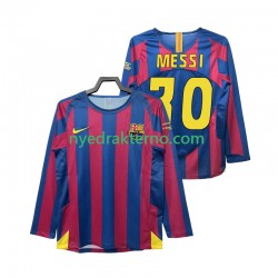 FC Barcelona Fotballdrakt Lionel Messi 30 Champions League 2005 Retro Herre Hjemmedraktsett 2006 Langermet