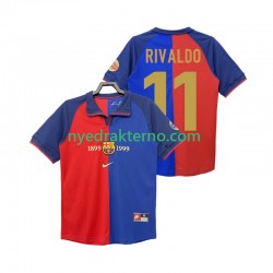FC Barcelona Fotballdrakt RIVALDO 11 1990 2000 Retro Herre Hjemmedraktsett Kortermet