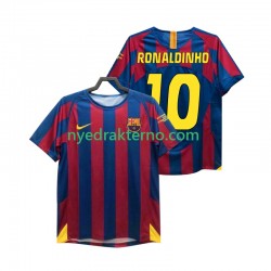 FC Barcelona Fotballdrakt RONALDINHO 10 Champions League 2005 Retro Herre Hjemmedraktsett 2006 Kortermet