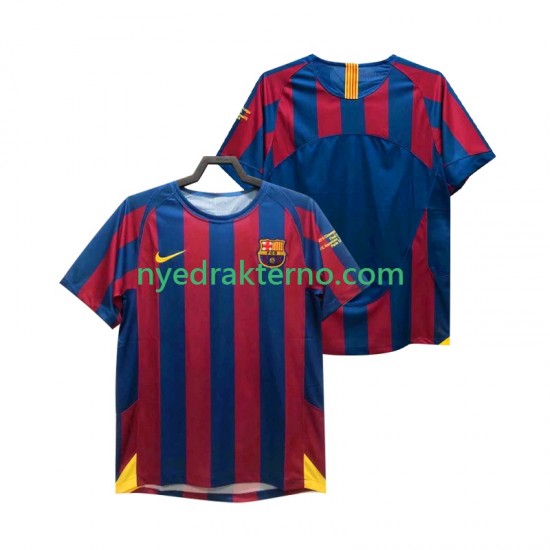 FC Barcelona Fotballdrakt Champions League 2005 Retro Herre Hjemmedraktsett 2006 Kortermet