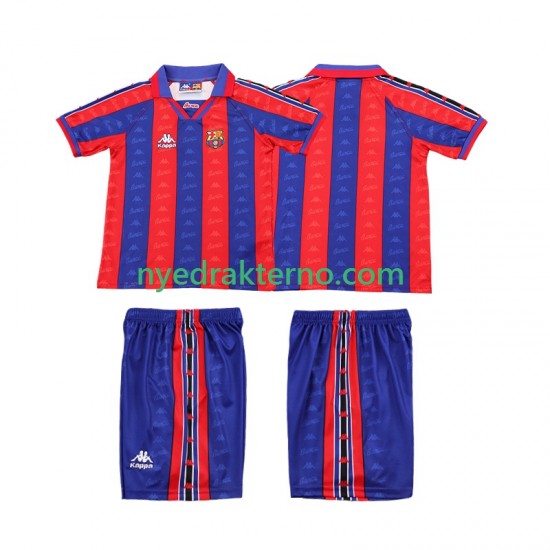 FC Barcelona Fotballdrakt 1996 1997 Retro Barn Hjemmedraktsett Kortermet