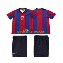 FC Barcelona Fotballdrakt 1998 Retro Barn Hjemmedraktsett 1999 Kortermet