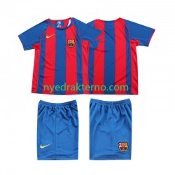 FC Barcelona Fotballdrakt 2005 Retro Barn Hjemmedraktsett 2004 Kortermet