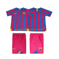 FC Barcelona Fotballdrakt 2005 Retro Barn Hjemmedraktsett 2006 Kortermet