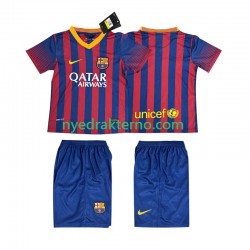 FC Barcelona Fotballdrakt 2013 2014 Retro Barn Hjemmedraktsett Kortermet