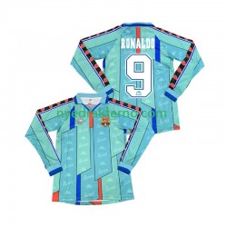 FC Barcelona Fotballdrakt Ronaldo 9 1996 1997 Retro Herre Bortedraktsett Langermet