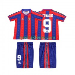 FC Barcelona Fotballdrakt Ronaldo 1996 1997 Retro Barn Hjemmedraktsett Kortermet