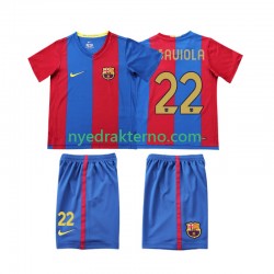 FC Barcelona Fotballdrakt SAUIOLA 22 2007 Retro Barn Hjemmedraktsett 2006 Kortermet