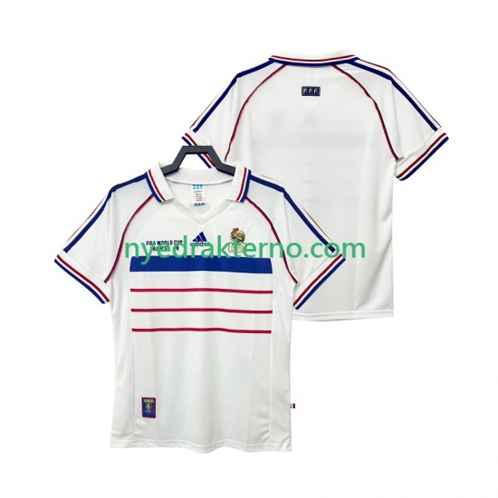 Frankrike Fotballdrakt 1998 Retro Herre Bortedraktsett Kortermet