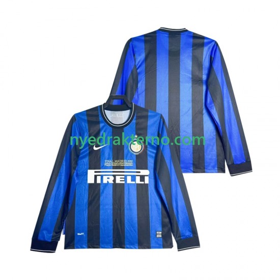 Inter Milan Fotballdrakt 2009 Retro Herre Hjemmedraktsett 2010 Langermet