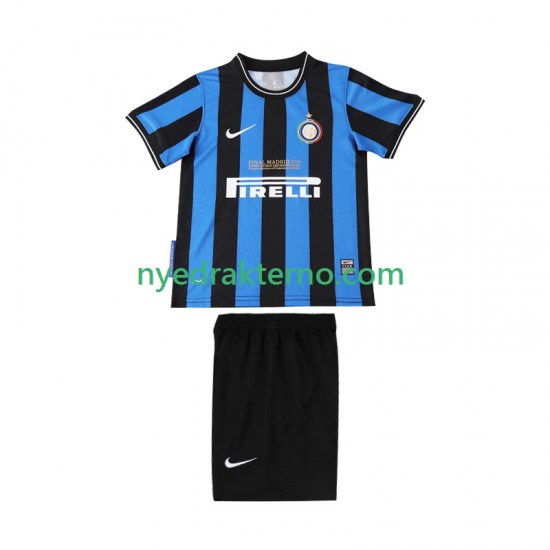 Inter Milan Fotballdrakt 2009 Retro Barn Hjemmedraktsett 2010 Kortermet
