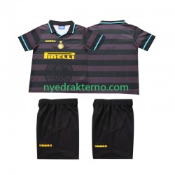 Inter Milan Fotballdrakt 1997 1998 Retro Barn Tredjedraktsett Kortermet