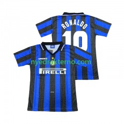 Inter Milan Fotballdrakt Ronaldo 10 1997 1998 Retro Herre Hjemmedraktsett Kortermet