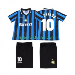 Inter Milan Fotballdrakt Ronaldo 10 1997 1998 Retro Barn Hjemmedraktsett Kortermet