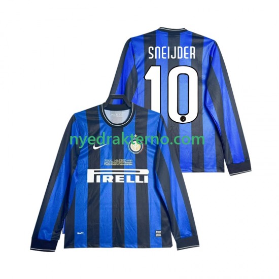 Inter Milan Fotballdrakt SNEIJDER 10 2009 Retro Herre Hjemmedraktsett 2010 Langermet