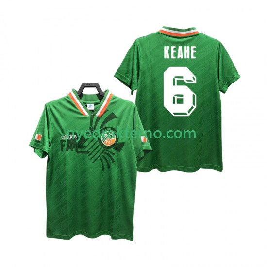 Irland Fotballdrakt KEAHE 6 Retro Herre Hjemmedraktsett 1994 Kortermet