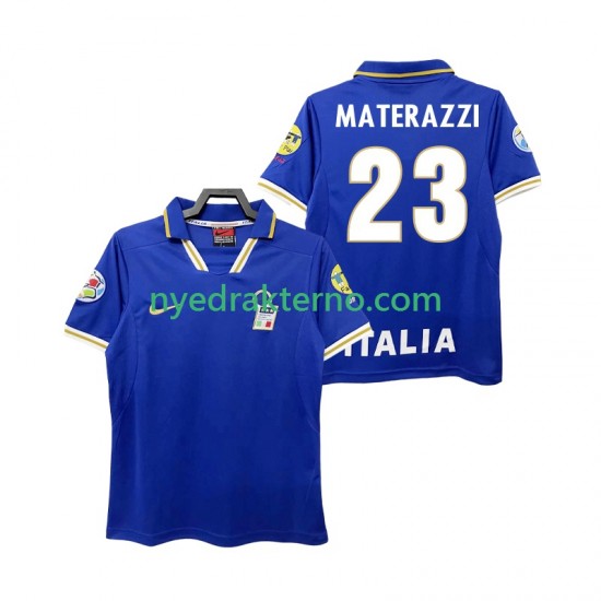Italia Fotballdrakt MATERAZZI 23 1996 Retro Herre Hjemmedraktsett Kortermet