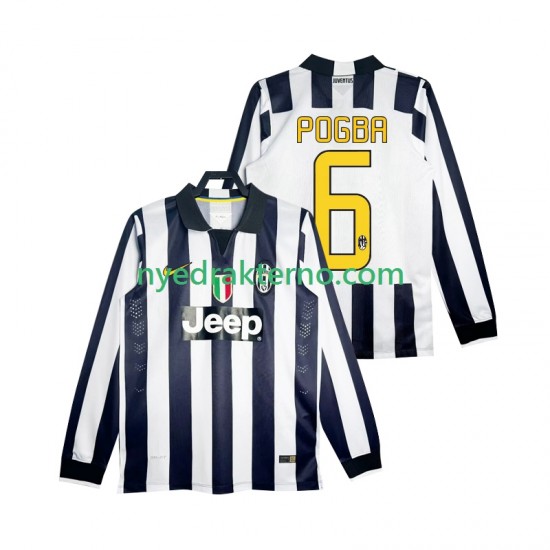Juventus Fotballdrakt Pogba 6 2014 2015 Retro Herre Hjemmedraktsett Langermet
