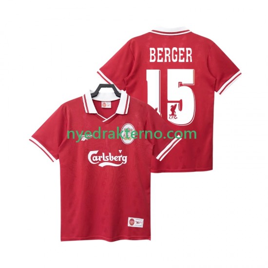 Liverpool Fotballdrakt BERGER 15 1996 1998 Retro Herre Hjemmedraktsett Kortermet