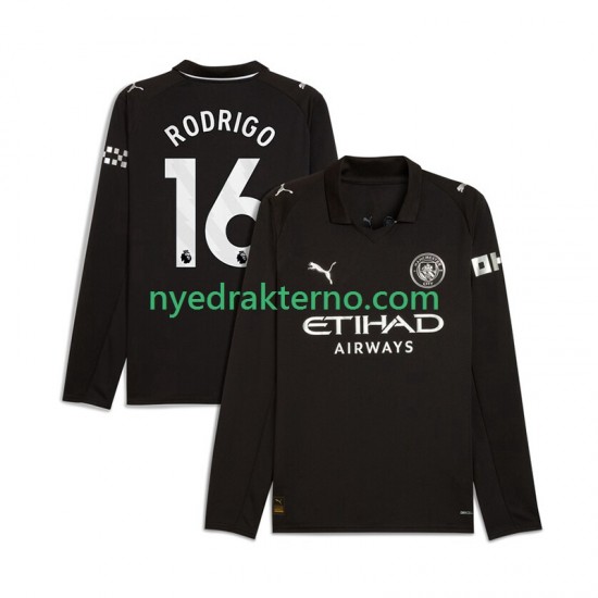 Manchester City Fotballdrakt Rodrigo Hernandez 16 Herre Bortedraktsett 2025-2026 Langermet