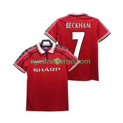 Manchester United Fotballdrakt BECKHAM 7 1998 Retro Herre Hjemmedraktsett 1999 Kortermet