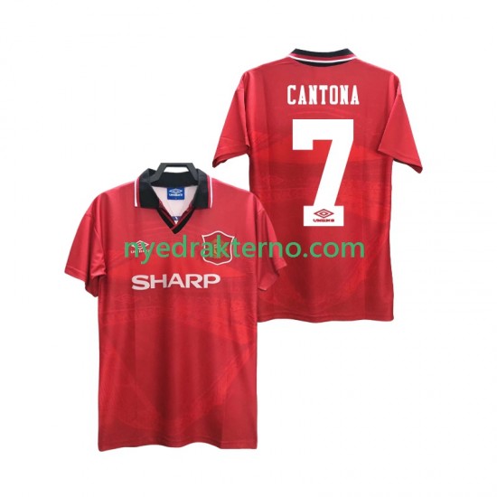 Manchester United Fotballdrakt CANTONA 7 1996 Retro Herre Hjemmedraktsett 1994 Kortermet