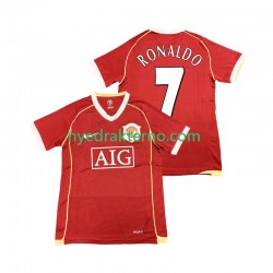 Manchester United Fotballdrakt Cristiano Ronaldo 7 2007 Retro Herre Hjemmedraktsett 2006 Kortermet
