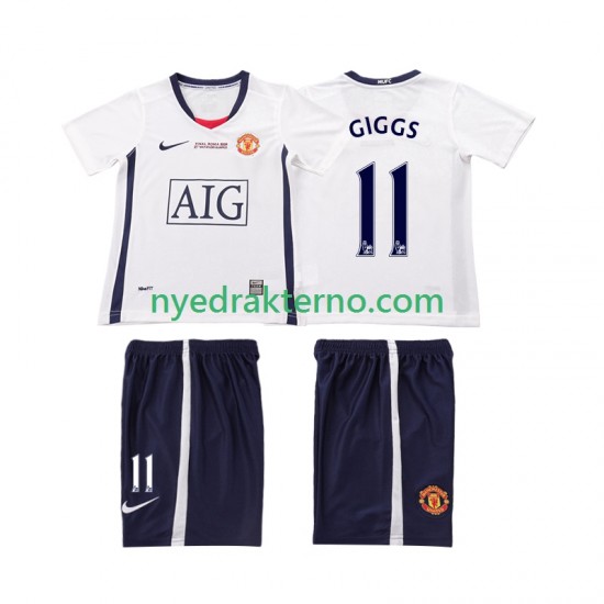 Manchester United Fotballdrakt GIGGS 11 Champions League 2009 Retro Barn Bortedraktsett 2008 Kortermet