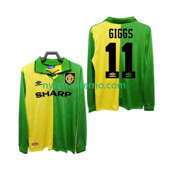 Manchester United Fotballdrakt GIGGS 11 1992 Retro Herre Bortedraktsett 1994 Langermet