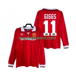 Manchester United Fotballdrakt GIGGS 11 1992 Retro Herre Hjemmedraktsett 1994 Langermet