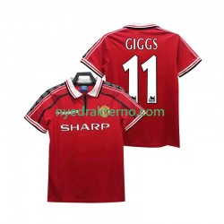 Manchester United Fotballdrakt GIGGS 11 1998 Retro Herre Hjemmedraktsett 1999 Kortermet