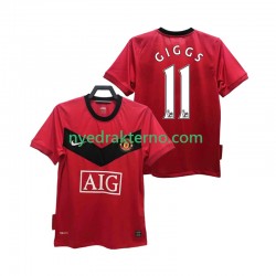 Manchester United Fotballdrakt GIGGS 11 2009 Retro Herre Hjemmedraktsett 2010 Kortermet