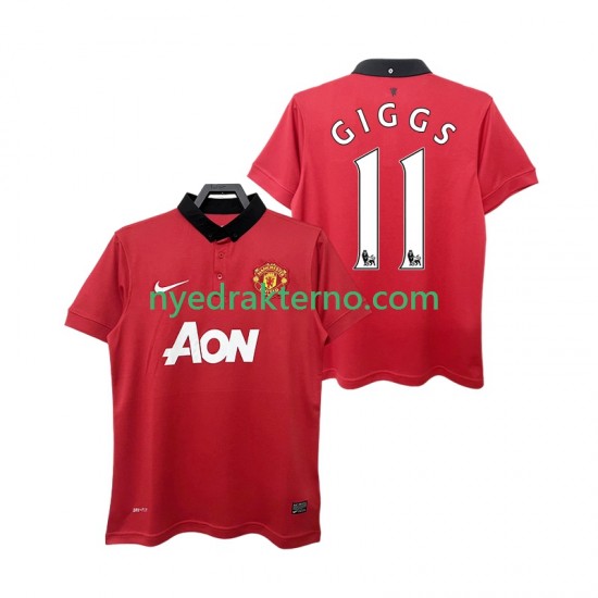 Manchester United Fotballdrakt GIGGS 11 2013 2014 Retro Herre Hjemmedraktsett Kortermet