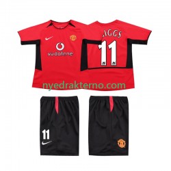 Manchester United Fotballdrakt GIGGS 11 2002 Retro Barn Hjemmedraktsett 2004 Kortermet
