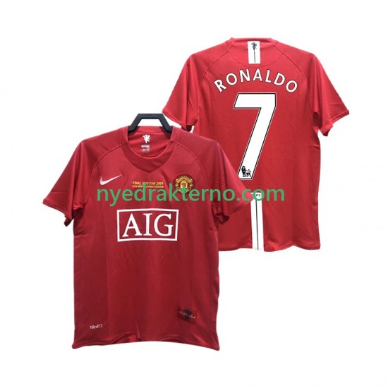Manchester United Fotballdrakt RONALDO 7 2007 Retro Herre Hjemmedraktsett 2008 Kortermet