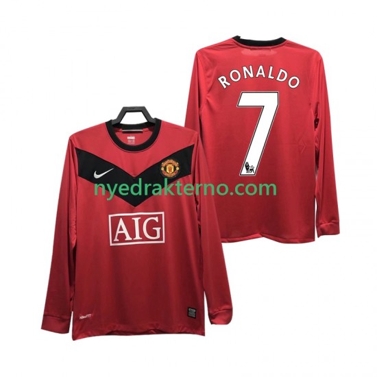 Manchester United Fotballdrakt RONALDO 7 2009 Retro Herre Hjemmedraktsett 2010 Langermet