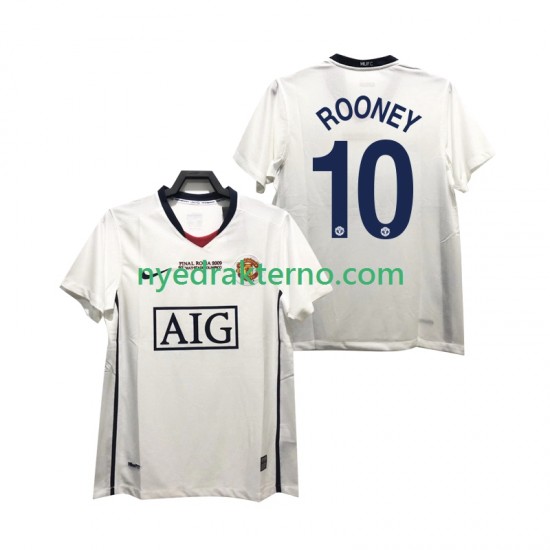 Manchester United Fotballdrakt ROONEY 10 Champions League 2009 Retro Herre Bortedraktsett 2008 Kortermet
