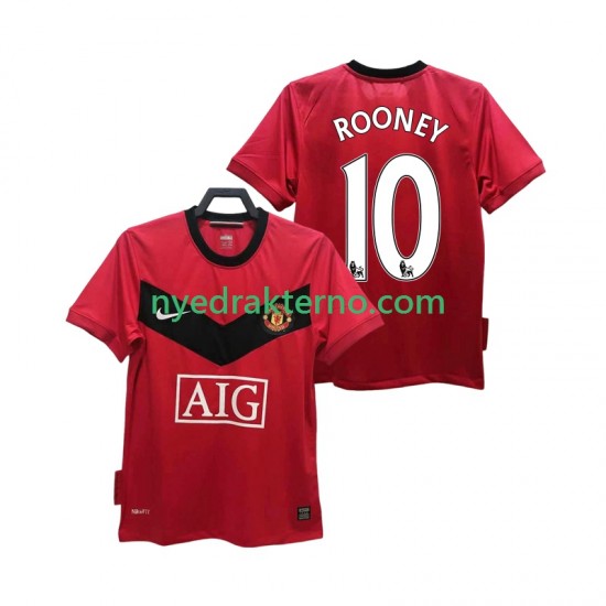 Manchester United Fotballdrakt ROONEY 10 2009 Retro Herre Hjemmedraktsett 2010 Kortermet
