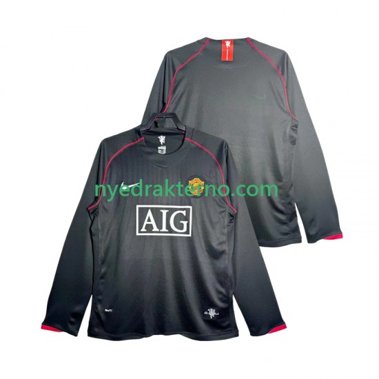 Manchester United Fotballdrakt 2007 Retro Herre Bortedraktsett 2008 Langermet